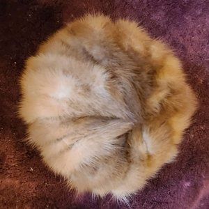 blonde mink fur hat